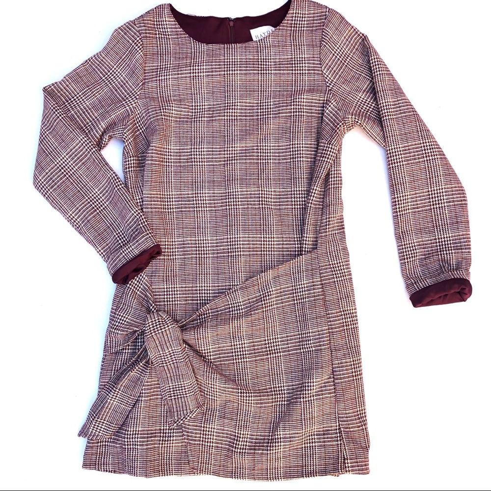 Hayden Los Angeles Plaid Gingham Tie Dress